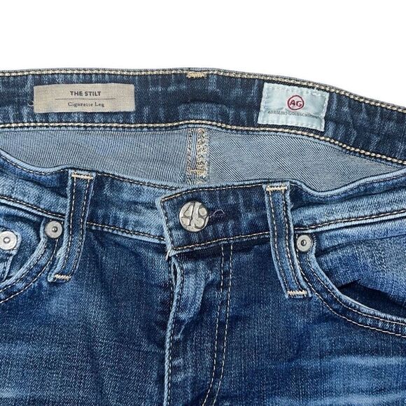 AG Adriano Goldschmied The Stilt Cigarette Leg Medium Wash Denim Jeans sz 27R - Picture 4 of 8